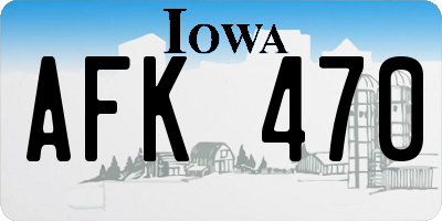 IA license plate AFK470