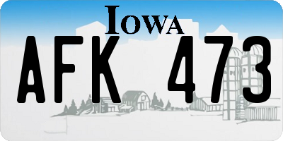 IA license plate AFK473