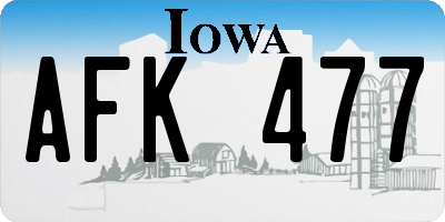 IA license plate AFK477
