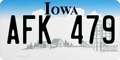 IA license plate AFK479