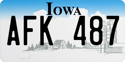 IA license plate AFK487