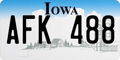 IA license plate AFK488