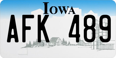 IA license plate AFK489