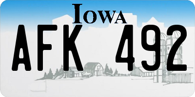 IA license plate AFK492