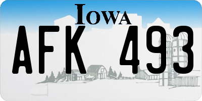 IA license plate AFK493