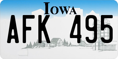 IA license plate AFK495