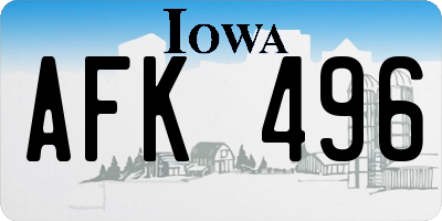 IA license plate AFK496