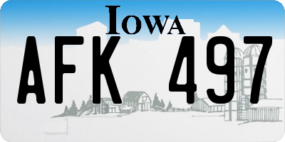IA license plate AFK497