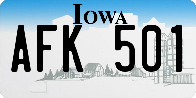 IA license plate AFK501