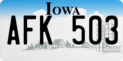 IA license plate AFK503