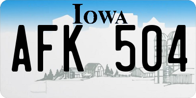 IA license plate AFK504