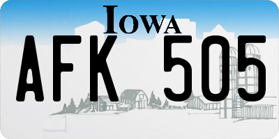 IA license plate AFK505