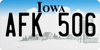 IA license plate AFK506