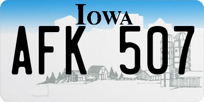 IA license plate AFK507