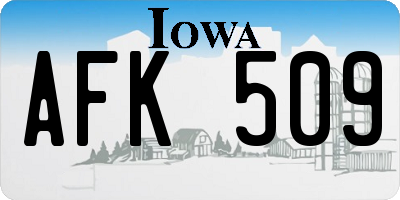 IA license plate AFK509
