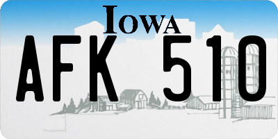 IA license plate AFK510