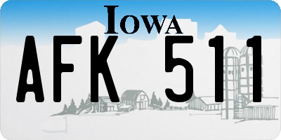 IA license plate AFK511
