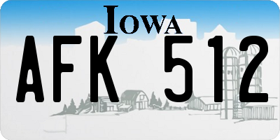 IA license plate AFK512