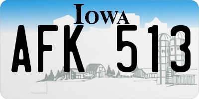 IA license plate AFK513