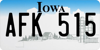IA license plate AFK515