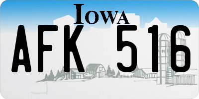 IA license plate AFK516