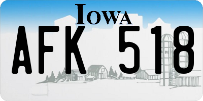 IA license plate AFK518
