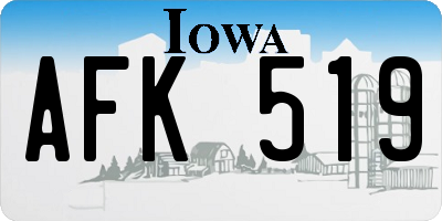 IA license plate AFK519