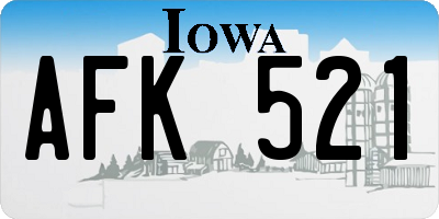 IA license plate AFK521