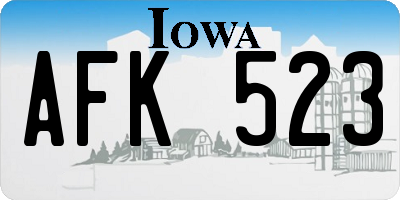 IA license plate AFK523