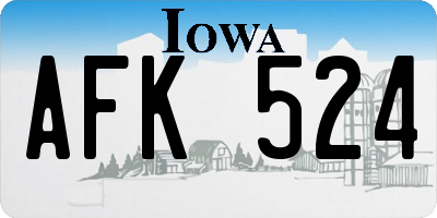 IA license plate AFK524