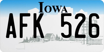 IA license plate AFK526
