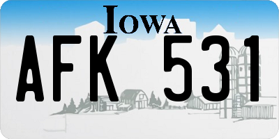 IA license plate AFK531