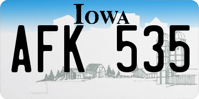 IA license plate AFK535