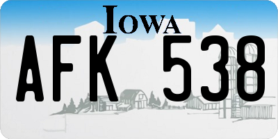 IA license plate AFK538