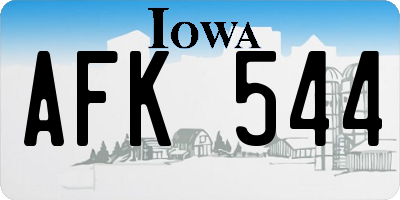 IA license plate AFK544