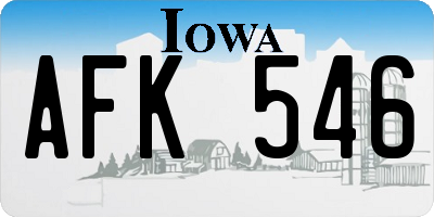 IA license plate AFK546