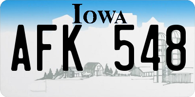 IA license plate AFK548