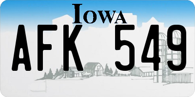 IA license plate AFK549