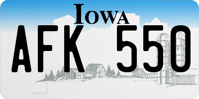 IA license plate AFK550