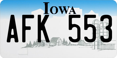 IA license plate AFK553