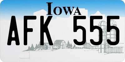 IA license plate AFK555