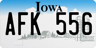 IA license plate AFK556