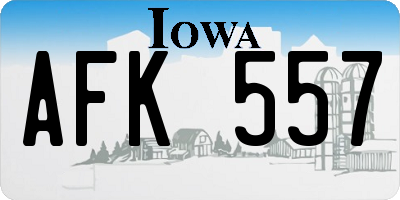 IA license plate AFK557