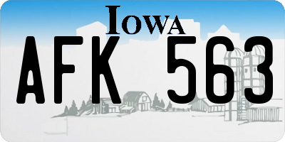 IA license plate AFK563