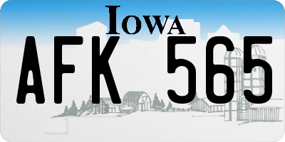 IA license plate AFK565