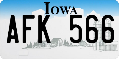 IA license plate AFK566
