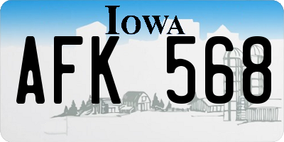 IA license plate AFK568