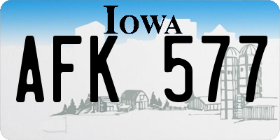 IA license plate AFK577