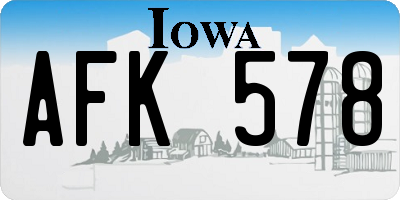 IA license plate AFK578