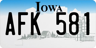 IA license plate AFK581